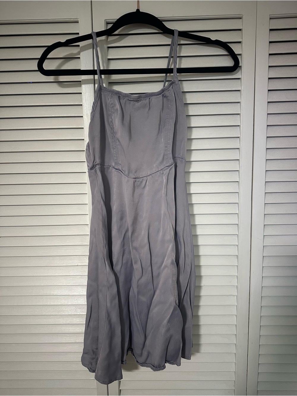 Anthropologie Lavender-Slate Slip Mini Dress